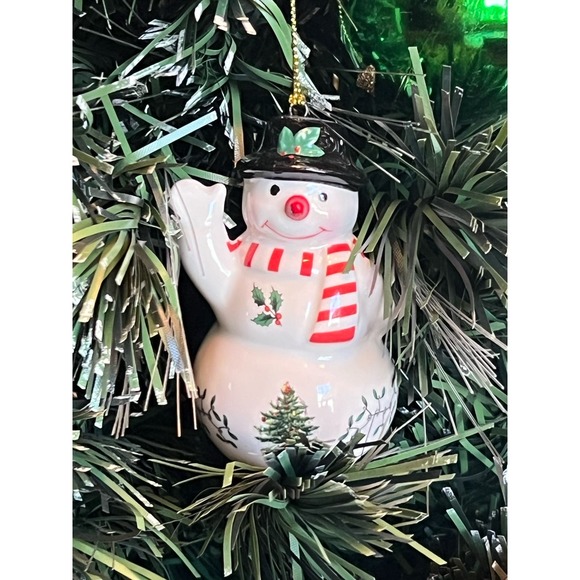 Spode Snowman Porcelain Christmas Tree Ornament - Picture 1 of 6